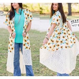 Crazy Train Sunflower Lace Cardigan